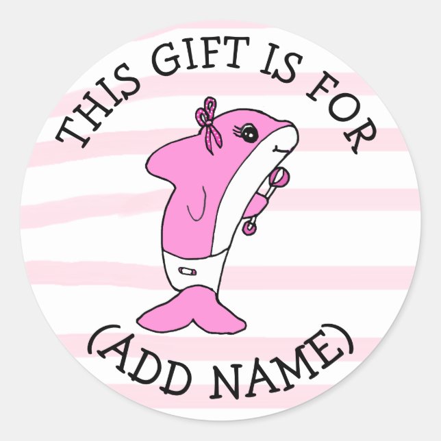 Dieses Geschenk ist für (Name hinzufügen) Geschenk Runder Aufkleber (Vorderseite)