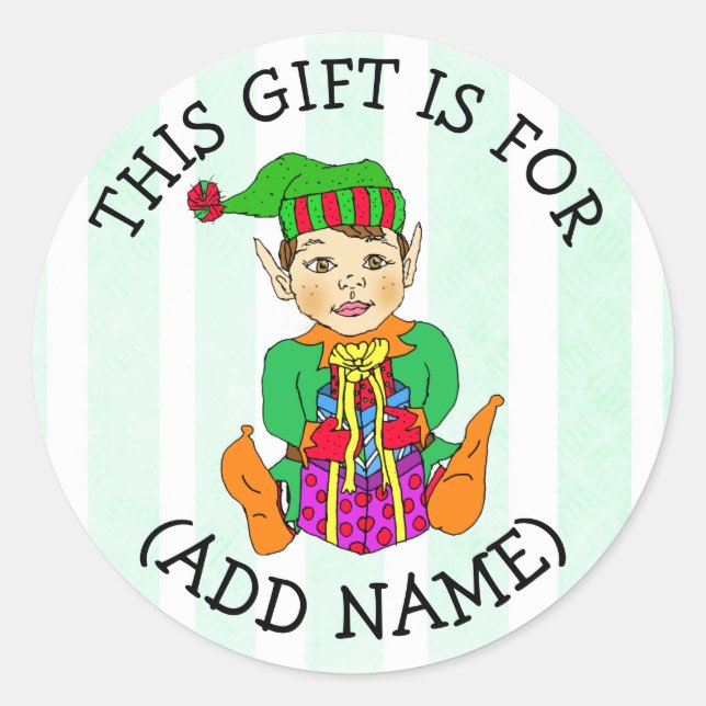 Dieses Geschenk ist für (Name hinzufügen) Geschenk Runder Aufkleber (Vorderseite)