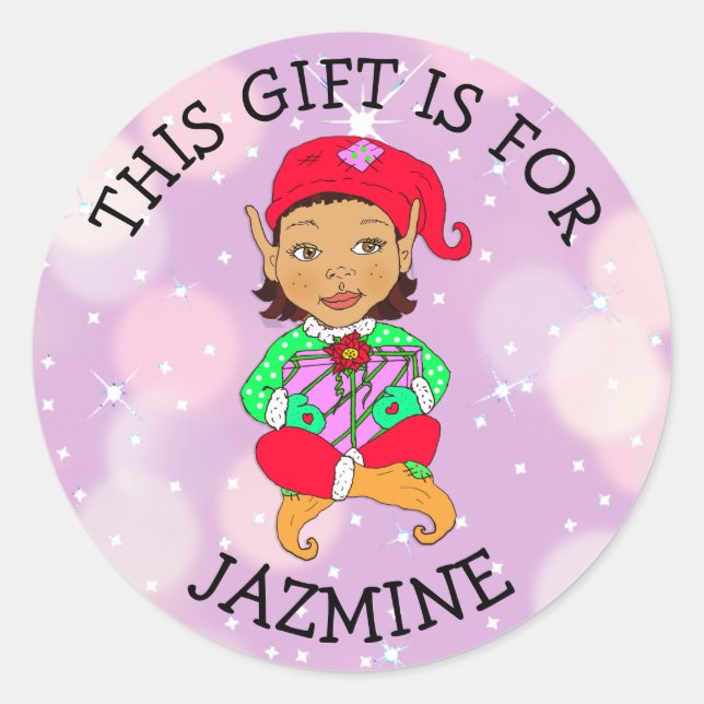 Dieses Geschenk ist für (Name hinzufügen) Geschenk Runder Aufkleber (Vorderseite)