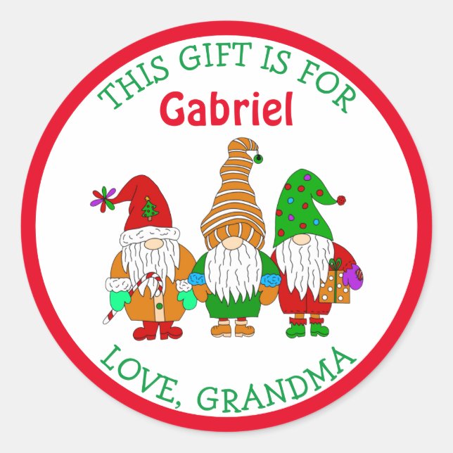 Dieses Geschenk ist für, Personalisierte Weihnacht Runder Aufkleber (Vorderseite)