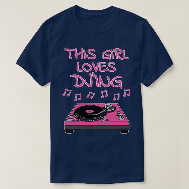 Dieses Girl Lieben DJing DJ Musikerin T-Shirt (Design vorne)