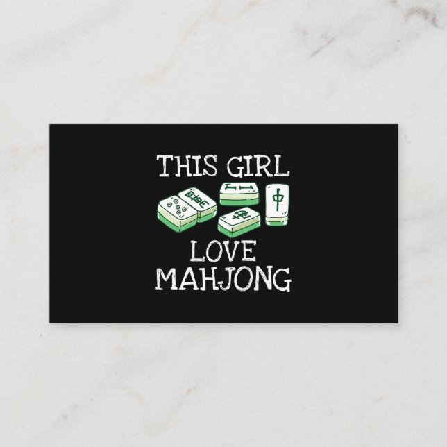 Dieses Girl Lieben Mahjong T-Shirt China Spiel Lov Visitenkarte (Vorderseite)