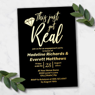 Dieses Got echter Game Engagement Party Real Gold Folieneinladung