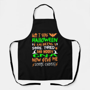 Dieses Halloween müde Moody Cna Candy Schürze