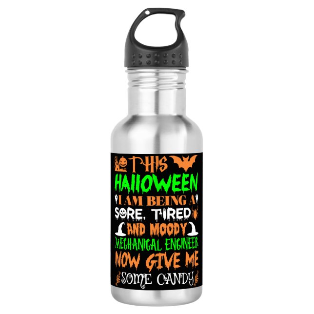Dieses Halloween wird als Mechaniker Candy Edelstahlflasche (Vorderseite)