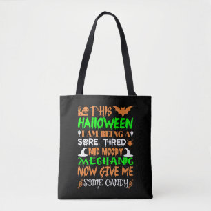 Dieses Halloween wird müde Mechanik Candy Tasche