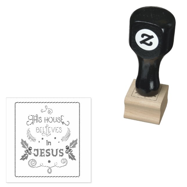 Dieses Haus glaubt an Jesus Rubber Briefmarke Gummistempel (Stempel)