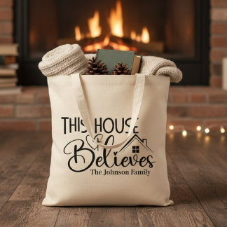 Dieses Haus glaubt, dass es Christlich ist Tragetasche