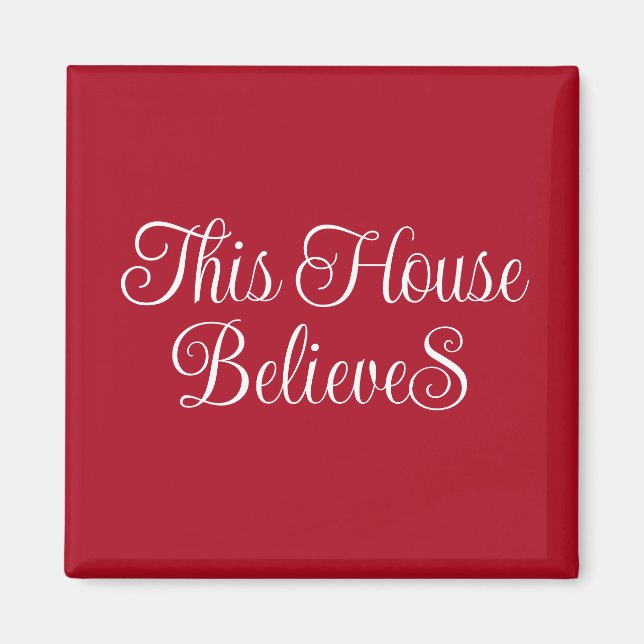 Dieses Haus glaubt Weihnachten rot und weiß Magnet (Vorne)