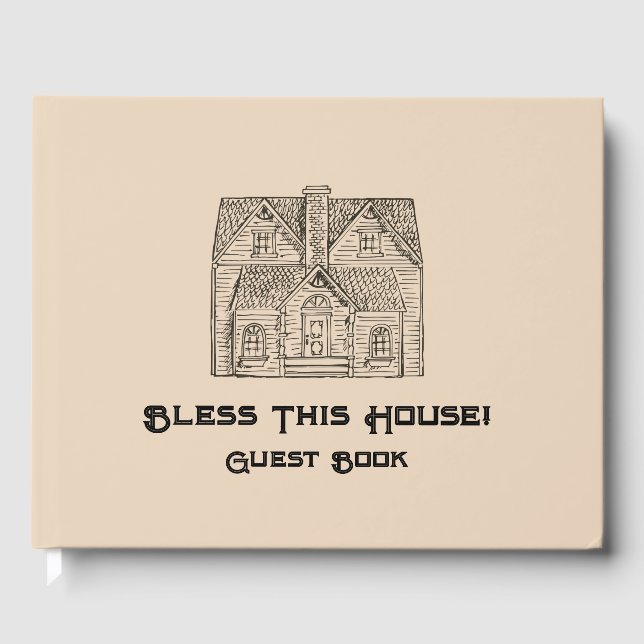 Dieses Haus mit Text- und Bilddaten-Vorlagen segne Gästebuch (Vorderseite)