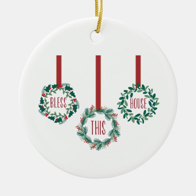 Dieses Haus segnen Keramik Ornament (Vorne)