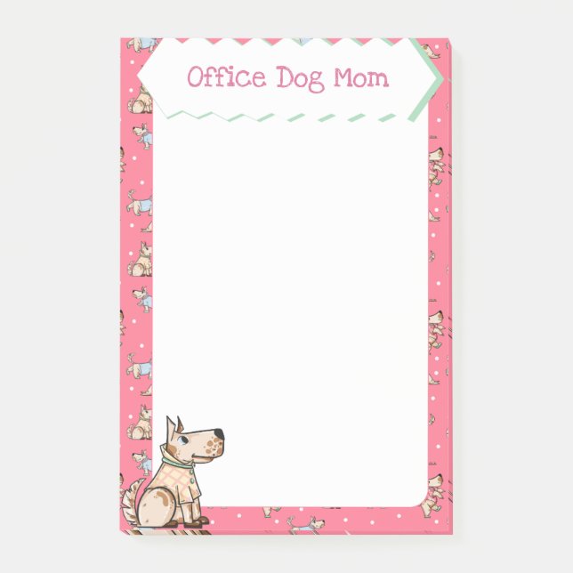 Dieses Hunde Lebensrosa Hundemuster Hunde-Mama Post-it Klebezettel (Vorderseite)