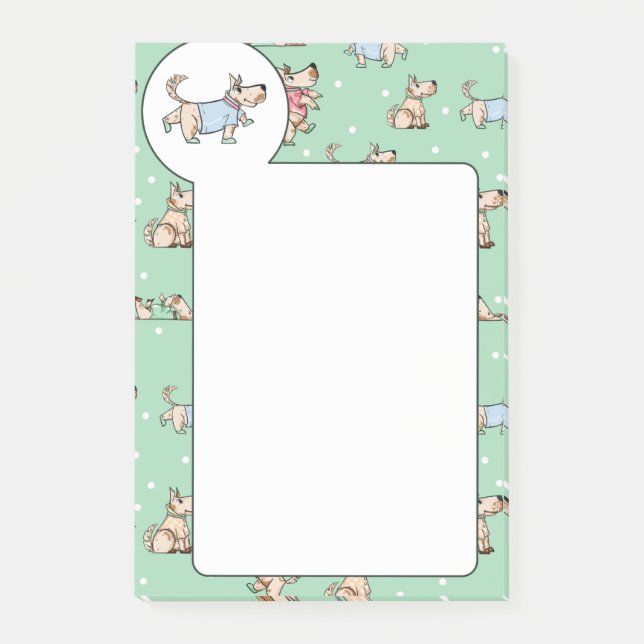 Dieses Hundeleben-Grün-Hundemuster Post-it Klebezettel (Vorderseite)