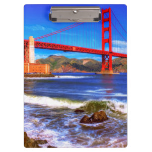 Dieses ist ein 3 Schuss HDR-Bild des Golden Gate Klemmbrett