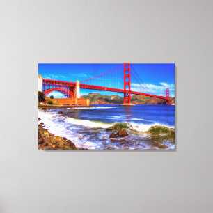 Dieses ist ein 3 Schuss HDR-Bild des Golden Gate Leinwanddruck
