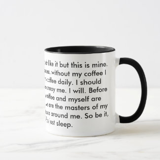 Dieses ist mein Kaffee, den dieses mein Gewehr ist Tasse