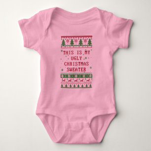 Dieses ist meine hässliche Weihnachtsstrickjacke Baby Strampler