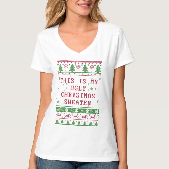 Dieses ist meine hässliche Weihnachtsstrickjacke T-Shirt (Vorderseite)