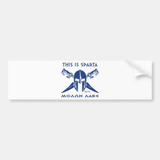 Dieses ist Sparta - Molon Lave - Blau Autoaufkleber (Vorne)