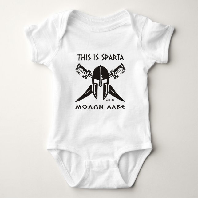 Dieses ist Sparta - Molon Lave - Schwarzes Baby Strampler (Vorderseite)