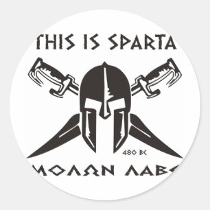 Dieses ist Sparta - Molon Lave - Schwarzes Runder Aufkleber