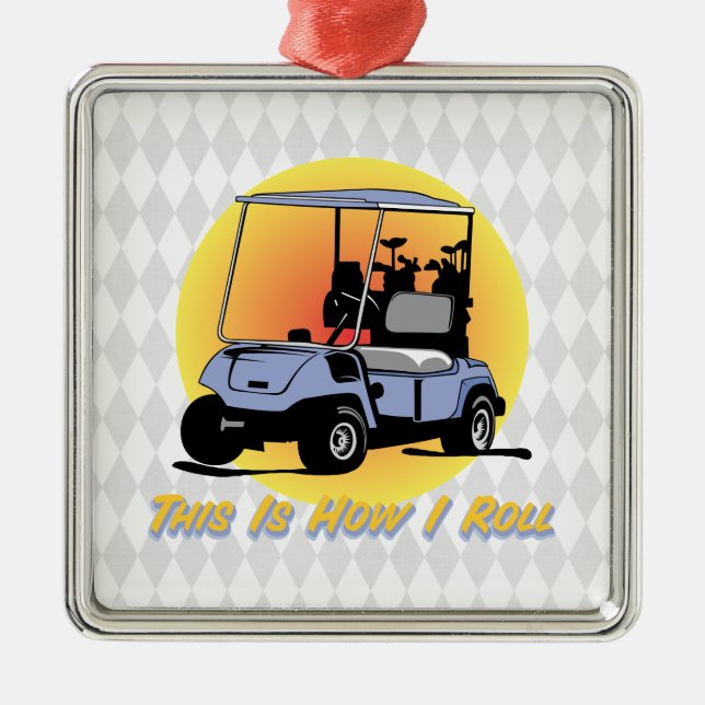 Dieses ist, wie ich Golf-Verzierung rolle Silbernes Ornament (Vorne)