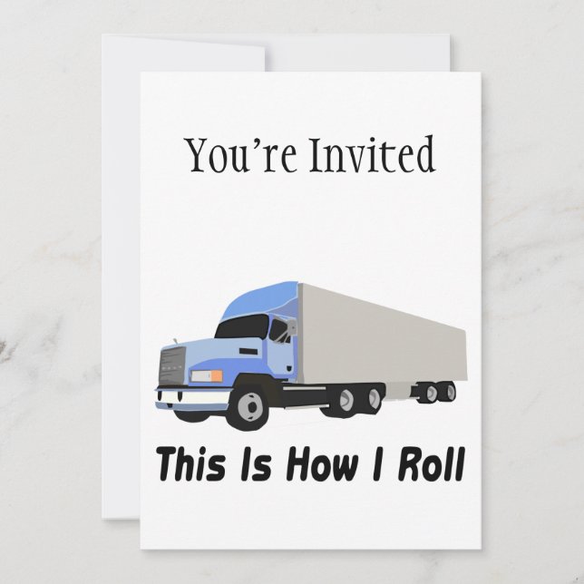 Dieses ist, wie ich halb LKW rolle Einladung (Vorderseite)