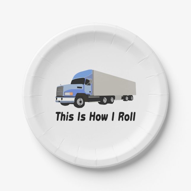 Dieses ist, wie ich halb LKW rolle Pappteller (Vorderseite)