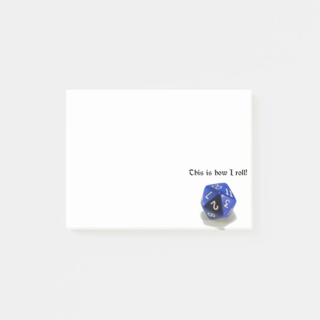 Dieses ist, wie ich Post-It (d20) rolle Klebezettel (Vorderseite)