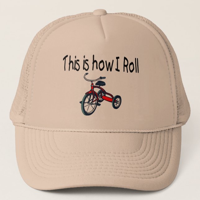 Dieses ist, wie ich rolle (rotes Dreirad) Truckerkappe (Vorderseite)