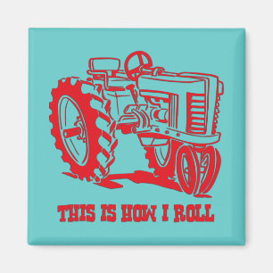 Dieses ist, wie ich Traktor ROT Magneten rolle Magnet