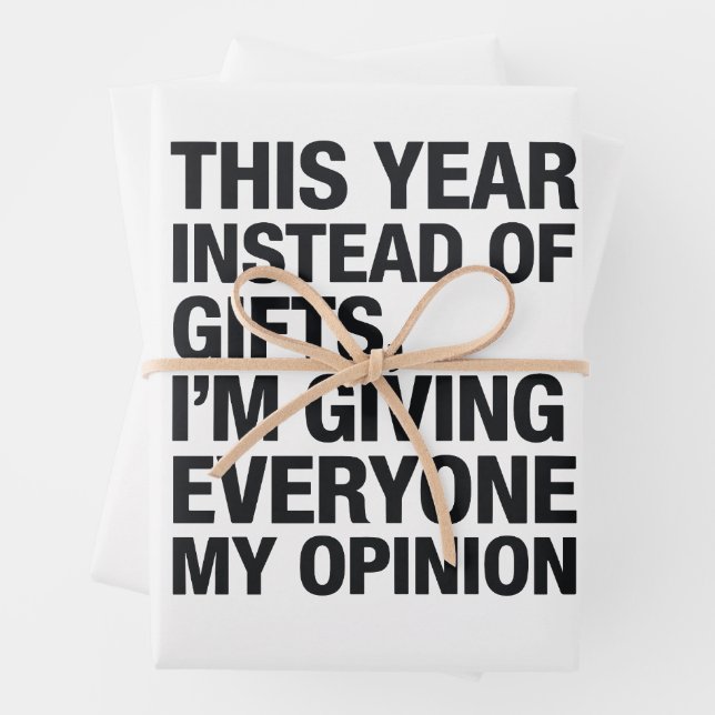 Dieses Jahr gebe ich allen statt Geschenke Geschenkpapier Set (Beispiel)