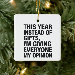 Dieses Jahr gebe ich allen statt Geschenke Keramikornament