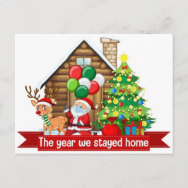 Dieses Jahr haben wir Zuhause Santa Bleibe Postkarte
