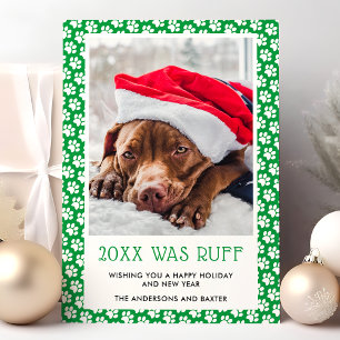 Dieses Jahr war ruff Grüne Weihnachtskarte mit Hau
