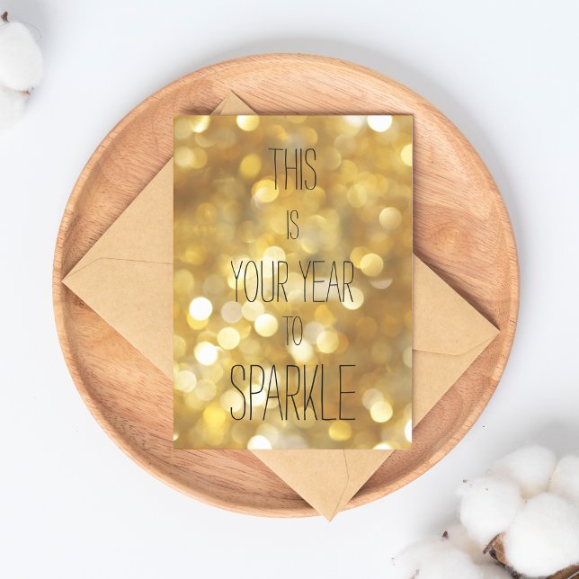 Dieses Jahr zum Sparkeln - Gold Glitzer Postkarte (Von Creator hochgeladen)