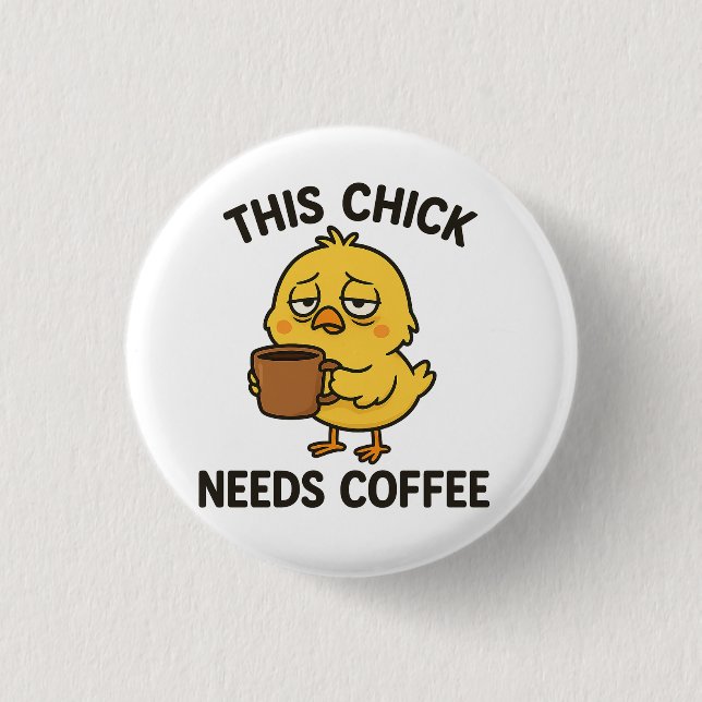Dieses Kätzchen braucht Kaffee Button (Vorderseite)