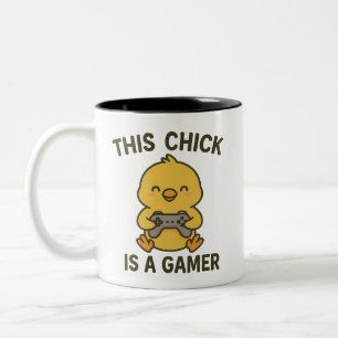 Dieses Kätzchen ist ein Gamer Zweifarbige Tasse