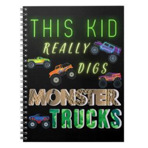 Dieses Kind bekommt wirklich Monster-LKW. Notizblock