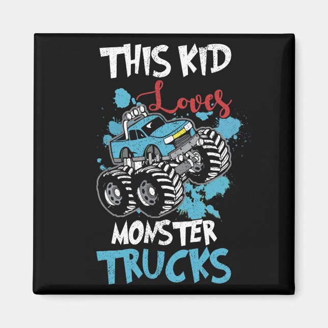 Dieses Kind Lieben Monster Trucks T-Shirt Magnet (Vorne)