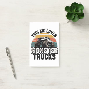 Dieses Kind liebt Monstertrucks Post-it Klebezettel