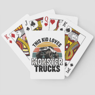Dieses Kind liebt Monstertrucks Spielkarten