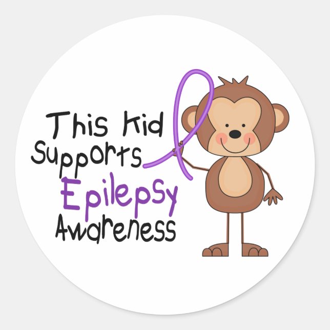 Dieses Kind unterstützt das Bewusstsein für Epilep Runder Aufkleber (Vorderseite)