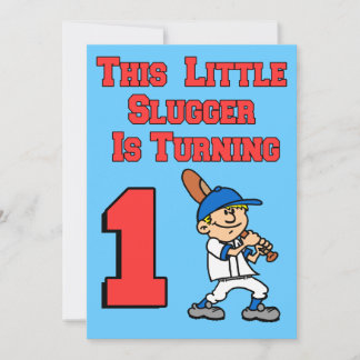 Dieses kleine Gepäck dreht 1 Baseball-Thema Einladung