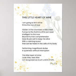 Dieses kleine Herz von mir - Dankesgedicht Poster