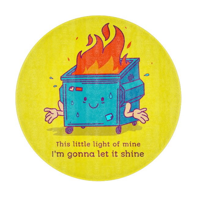 Dieses kleine Licht: Mülltonnen Schneidebrett (Vorderseite)