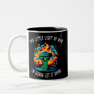 Dieses kleine Licht von mir, Müllcontainer-Feuer  Zweifarbige Tasse
