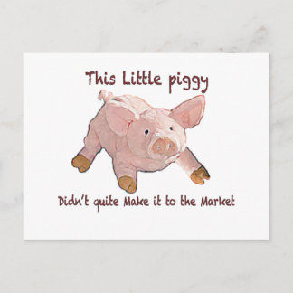 Dieses kleine Piggy hat es nicht auf Zuhause Notec Postkarte