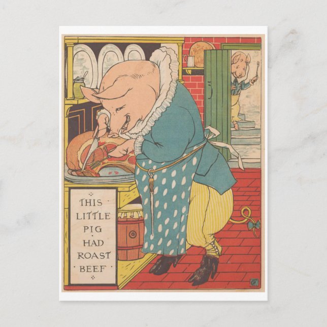Dieses kleine Schwein-Shad Roastbeef 1879 Postkarte (Vorderseite)