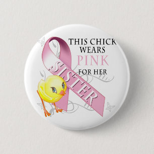 Dieses Küken trägt Rosa für ihre Schwester Button